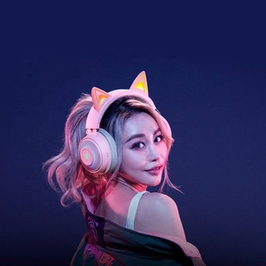 Casque de jeu filaire USB Razer Kraken Kitty Edition Quartz avec microphone à réduction de bruit active et Chroma - Product Image 5