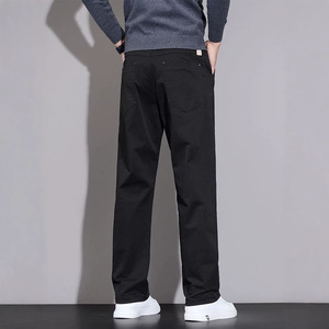<span class=keywords><strong>Pantaloni</strong></span> OEM ODM da Uomo, Gamba Dritta, Slim Fit, in Cotone, Business Casual, Classici, Tinta Unita, Chino Elegante, Comodi per Ufficio e Lavoro, per Tutte le Stagioni - Product Image 3