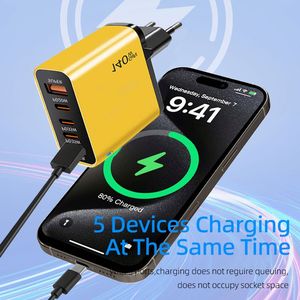 140w Phone Charger 2USB+3Type <b>C</b> Charger Block Quick Charging US/EU/UK <b>Plug</b> Dual 35W Super Fast Charger - Product Image 4