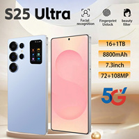S25 Ultra Road Trip Android Smart 5G Phone Penjualan Global 2026 16GB 1TB 7.3 Inci Baterai 8000mAh Dual SIM GPS Pengenal Wajah