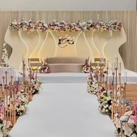 Arche de mariage personnalisée en gros, design métallique 3D, panneau rectangulaire blanc avec éclairage LED, écologique et durable jusqu'à 1,5 m