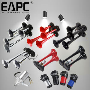 OE 312 trompeta 4 trompeta tren ruidoso camión bocina de aire coche camión barco tren autobús modificado 12V cuerno Metal cromado - Product Image 1