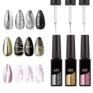 Beauté professionnelle 3 couleurs métallisé Chrome <span class=keywords><strong>effet</strong></span> platine Pigment Gel polonais pour finition <span class=keywords><strong>miroir</strong></span> de haute qualité Nail Art Line Gel - Product Image 1