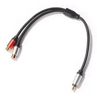 Vergulde 1 In 2 Out Rca Audio Splitter Adapter 1 Male Naar 2 Vrouwelijke Kabel Cable Rca Y Splitter 1 Ingang 2 Uitgang