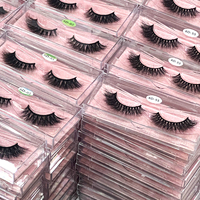 5 paires de cils de maquillage professionnels naturels vaporeux russes faux cils de vison multi-pack plateau en vrac