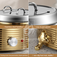 Chauffe-soupe électrique en acier inoxydable Bain Marie Bouilloire Restaurant Traiteur Buffet Réchauffeur d'aliments Pot Hôtel Restaurant Fournitures