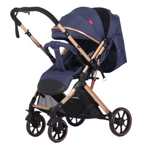 <span class=keywords><strong>Poussette</strong></span> de luxe pour nouveau-né, chariot de voyage 2-en-1 en coton avec cadre en acier inoxydable, poussée bidirectionnelle et rotation à 360°, pour bébés de 0 à 3 ans - Product Image 3
