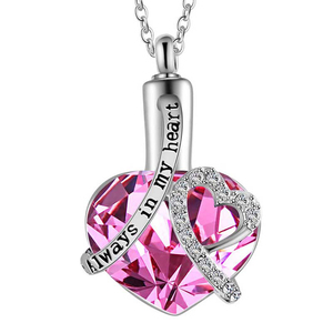<span class=keywords><strong>Collana</strong></span> con ciondolo in urna per ceneri romantico cristallo cremazione gioielli memoria ricordo gioielli regalo per donna ragazza-sempre nel mio cuore - Product Image 4