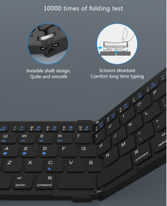 Mini <b>Wireless</b> Foldable <b>Keyboard</b> 3Device Sync Rechargeable <b>Wireless</b> <b>Keyboard</b> for Pad Tablet Phone Windows Mac Folding <b>Keyboard</b> - Product Image 3