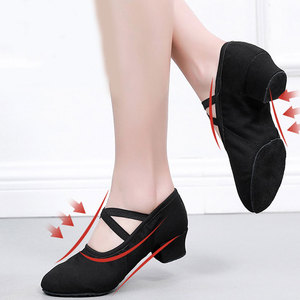 Zapatos de <span class=keywords><strong>Ballet</strong></span> Latino suaves resistentes al desgaste para adultos para profesores para mujeres en forma de sala de clase de baile corporal - Product Image 1