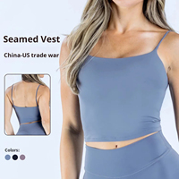Débardeur de yoga double face brossé de haute qualité pour femme, dos élégant, ajusté, pour le sport en extérieur et la gym