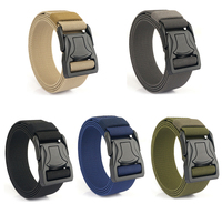Logo personnalisé Sports de plein air ceinture d'entraînement en imitation nylon ceinture tissée élastique ceinture décontractée pour hommes avec bouton pression