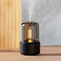 Humidificateur d'air ultrasonique USB à lumières chaudes, diffuseur d'aromathérapie à la lumière de bougie, humidificateur à brume fraîche pour le bureau et la maison