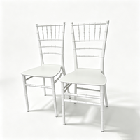 Chaise Chiavari en plastique blanc empilable pour hôtel, banquet, mariage, fête, événement