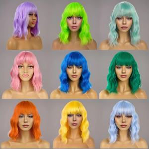 Peluca de Anime para Mujer, Estilo Europeo y Americano, Ondas Cortas y Rizadas, Realista, para Vacaciones - Product Image 2