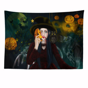 Halloween bruja espeluznante aterrador calabaza Casa Encantada casa decoración pared colgante de pared tapiz - Product Image 3