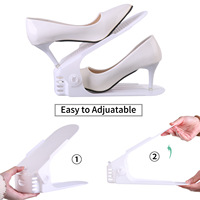 Fentes à chaussures en plastique à 2 couches Organisateur de chaussures épaissir le stockage de l'empileur de chaussures Économiseur d'espace