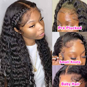 Perruque en cheveux humains bouclés birmans bruts, vente en gros, perruque frontale en dentelle HD, cuticules alignées, cheveux vierges, perruques bouclées profondes, cheveux humains, dentelle frontale - Product Image 5
