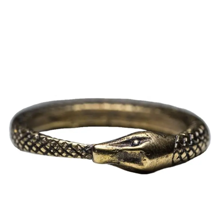 अद्वितीय डिजाइन लोकप्रिय उंगली सांप के छल्ले रेट्रो प्राचीन काले पुराना सोना मढ़वाया ouroboros अंगूठी