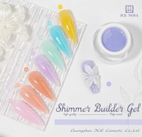 ICE NOVA Gel de construction non toxique scintillant pour ongles, 34 couleurs avec micro-paillettes, gel de construction fort pour extension d'ongles, vente en gros pour salons