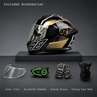 Casque de moto modulaire intégral pour vélo électrique, unisexe, toutes saisons, avec casque audio inclus pour la conduite en ville