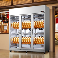 Vente directe usine : Armoire de séchage commerciale à 3 portes en acier inoxydable grande capacité à refroidissement par air pour canards, idéale pour les boucheries-charcuteries