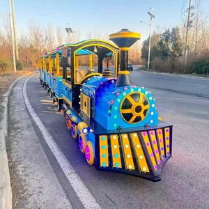 Equipo de tren sin rieles para parques de atracciones, tren eléctrico para exteriores, recargable, puede transportar pasajeros - Product Image 6