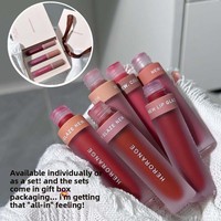 Brillo Labial Mate HERORANGE Velvet, Color Blanco Rojizo, Resistente al Agua, Duradero, No se Pega Fácilmente al Vaso, Tamaño Regular, Económico