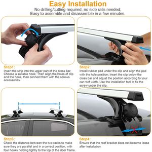 DB 47.24in Porte-bagages de toit universel en aluminium Barre transversale Cargo Carrier Capacité de 165LBS Convient à la plupart des barres de toit de voiture de wagon de véhicule - Product Image 6