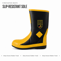 Bottes en caoutchouc pour pompiers professionnels, résistantes à la chaleur, anti-flammes, antidérapantes, avec embout en acier, durables, pour la lutte contre les incendies, bottes de sécurité pour le travail