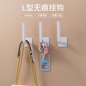 L Shape Adhesive <b>Hooks</b> Wall Mounted Heavy Duty For Clothes And <b>Kitchen</b> Use - Product Image 1