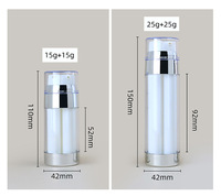 Pulvérisateur à pompe cylindrique en plastique PP à double tête et double tube avec sérigraphie pour emballage cosmétique et sous-embouteillage sous vide