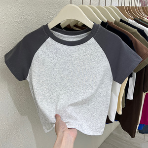 Benutzer definierte Druck Logo Crop <span class=keywords><strong>Top</strong></span> Frauen T-Shirt Plain Loose Casual Baby T-Shirt Baumwolle Cropped Frauen T-Shirt Jersey - Product Image 1