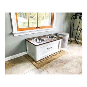 Penjualan terlaris 2 mangkuk tempat makan anjing dengan laci tinggi mangkuk anjing peliharaan mangkuk & pengumpan otomatis - Product Image 4