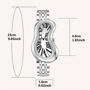Nouveau Designer Vintage Montre-Bracelet Or Fusion Crash <span class=keywords><strong>De</strong></span> Luxe <span class=keywords><strong>Dali</strong></span> Paris Forme Irrégulière Étanche En Alliage D'or Montre pour Les Femmes - Product Image 6
