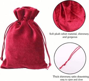 ถุงกำมะหยี่ใส่เครื่องประดับหลากสีพร้อมเชือกผูก สำหรับบรรจุภัณฑ์ของขวัญงานแต่งงาน งานเทศกาล น้ำหอม เครื่องสำอางรักษ์โลก ขายดี - Product Image 4