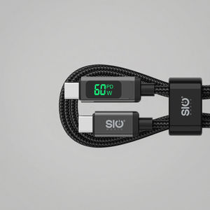 Nylon LED affichage numérique 5A câble de données PD charge rapide 60W Ttype-c chargeur d'ordinateur de téléphone portable en silicone pour les banques d'alimentation - Product Image 2