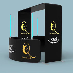 Sky 360 ultra-populaire °   Mur d'arrière-plan à double <span class=keywords><strong>arc</strong></span> avec 6 tubes LED RVB, personnalisable avec votre logo. - Product Image 1