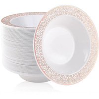 Bols à dîner réutilisables en plastique jetable robuste de qualité supérieure de 12oz pour les fêtes ou les mariages