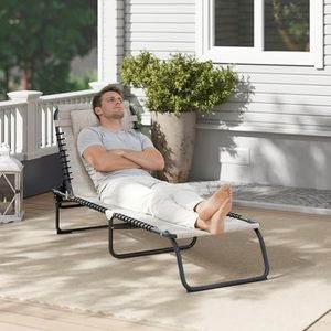 <span class=keywords><strong>Chaise</strong></span> longue pliante, <span class=keywords><strong>chaise</strong></span> longue de patio pour bronzer, <span class=keywords><strong>chaise</strong></span> longue d'extérieur avec dossier inclinable à 4 positions - Product Image 4