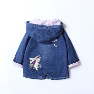 Vestes en jean longues coupe-vent bleu foncé pour enfants, importées de Chine, populaires dans les magasins - Product Image 2