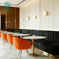 Table ronde en marbre pour café, mobilier de restaurant, ensemble table et chaises, banquette de restaurant