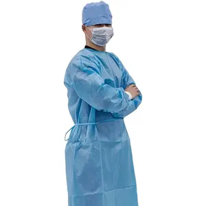 Junlong Isolation Gowns Niveau 2 Jaune PPE Gown Robes jetables avec manches uniformes