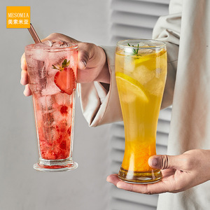 Mesomta Octagonal Glass Drinkware <b>Set</b> 3pcs For Party Cocktail Juice Water With Ice And Fruit Decorations - Product Image 3