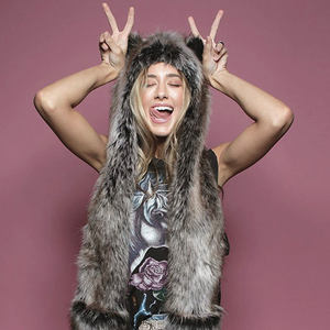 TX9214 겨울 만화 가짜 모피 토끼 모자 Pom 양모 장갑과 귀 스카프 긴 귀 동물 고로 발 비치웨어 - Product Image 3