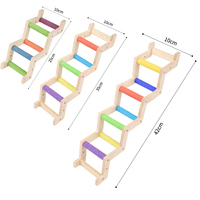 Échelle pour perroquet pour cage, jouet d'escalade en bois avec perchoirs colorés pour le bec, pour petits oiseaux