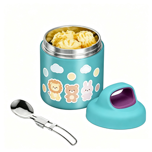 Lonchera Térmica Hermética Libre de BPA, 350 ml, Acero Inoxidable 304, Doble Pared, Aislada al Vacío, Recipiente <span class=keywords><strong>para</strong></span> Comida Infantil, <span class=keywords><strong>para</strong></span> la Escuela y la Cocina - Product Image 1
