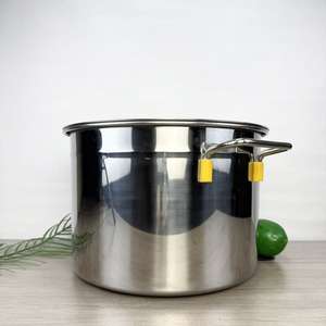 도매 상업용 조리기구 세트 크리 에이 티브 수프 냄비 난방 뚜껑이있는 스테인레스 스틸 요리 스톡 냄비 - Product Image 1