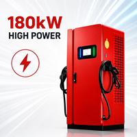 Nouvelle borne de recharge commerciale haute puissance pour véhicules électriques 180 kW, station de charge rapide DC avec deux connecteurs CCS2, étanche IP55