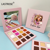 Palette de fards à paupières scintillants vegan et cruelty-free, 16 couleurs, emballage rose, marque privée, haute pigmentation, palette de fards à paupières mats rose